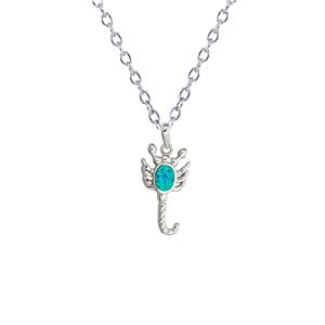 Gemstone Classics(tm) Silver & Created Opal Scorpion Necklace
