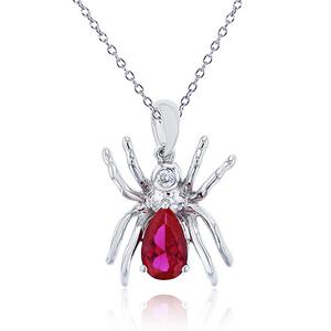 Gemstone Classics(tm) Sterling Silver Spider Pendant Necklace