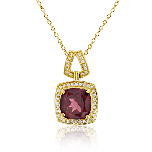 Gemstone Classics(tm) 10kt. Yellow Gold Garnet Necklace