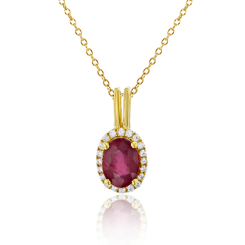 Gemstone Classics(tm) 10kt. Gold Ruby 18in. Necklace
