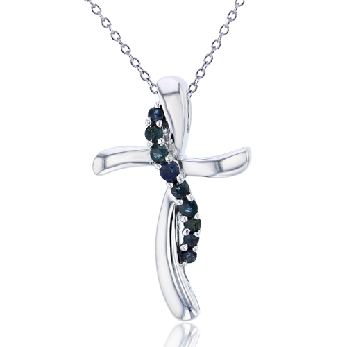 Gemstone Classics(tm) 10kt. White Gold Sapphire Necklace