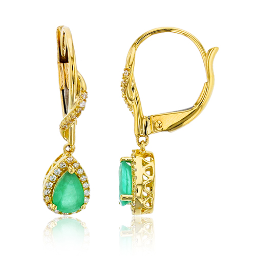 Gemstone Classics(tm) 14kt. Yellow Gold Emerald Earrings