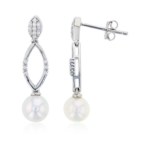 Gemstone Classics(tm) Dangle Pearl Stud Earrings