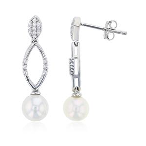 Gemstone Classics(tm) Dangle Pearl Stud Earrings