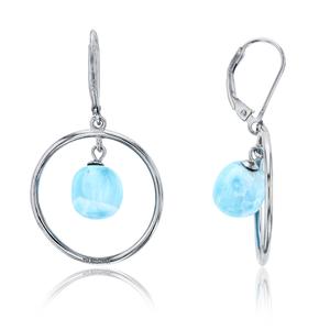 Gemstone Classics(tm) Silver & Larimar Ball Dangle Earrings
