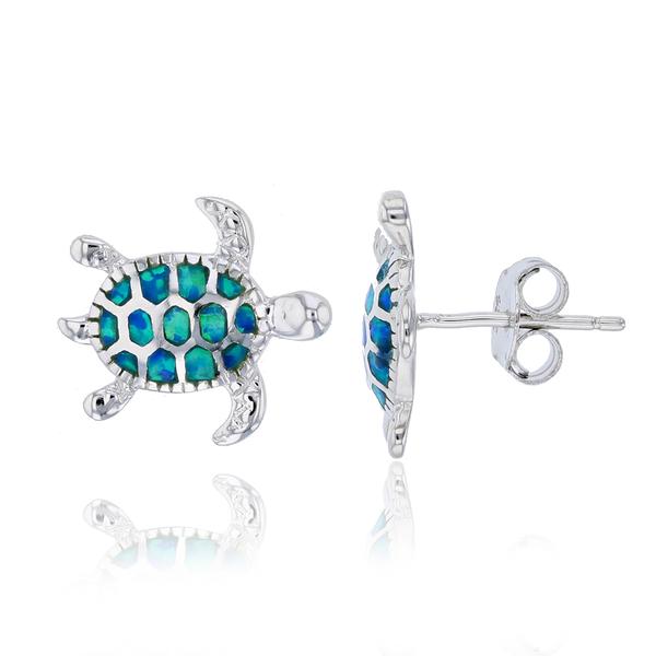 Gemstone Classics(tm) Created Opal Turtle Stud Earrings