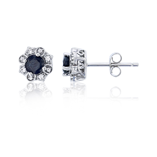 Gemstone Classics(tm) 10kt. White Gold & Sapphire Earrings