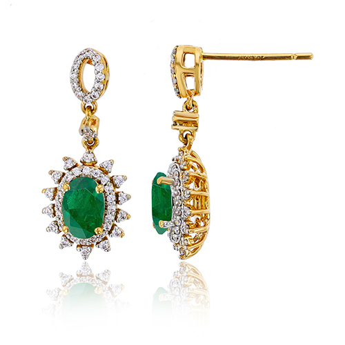Gemstone Classics(tm) 1ctw. Emerald Dangle Earrings