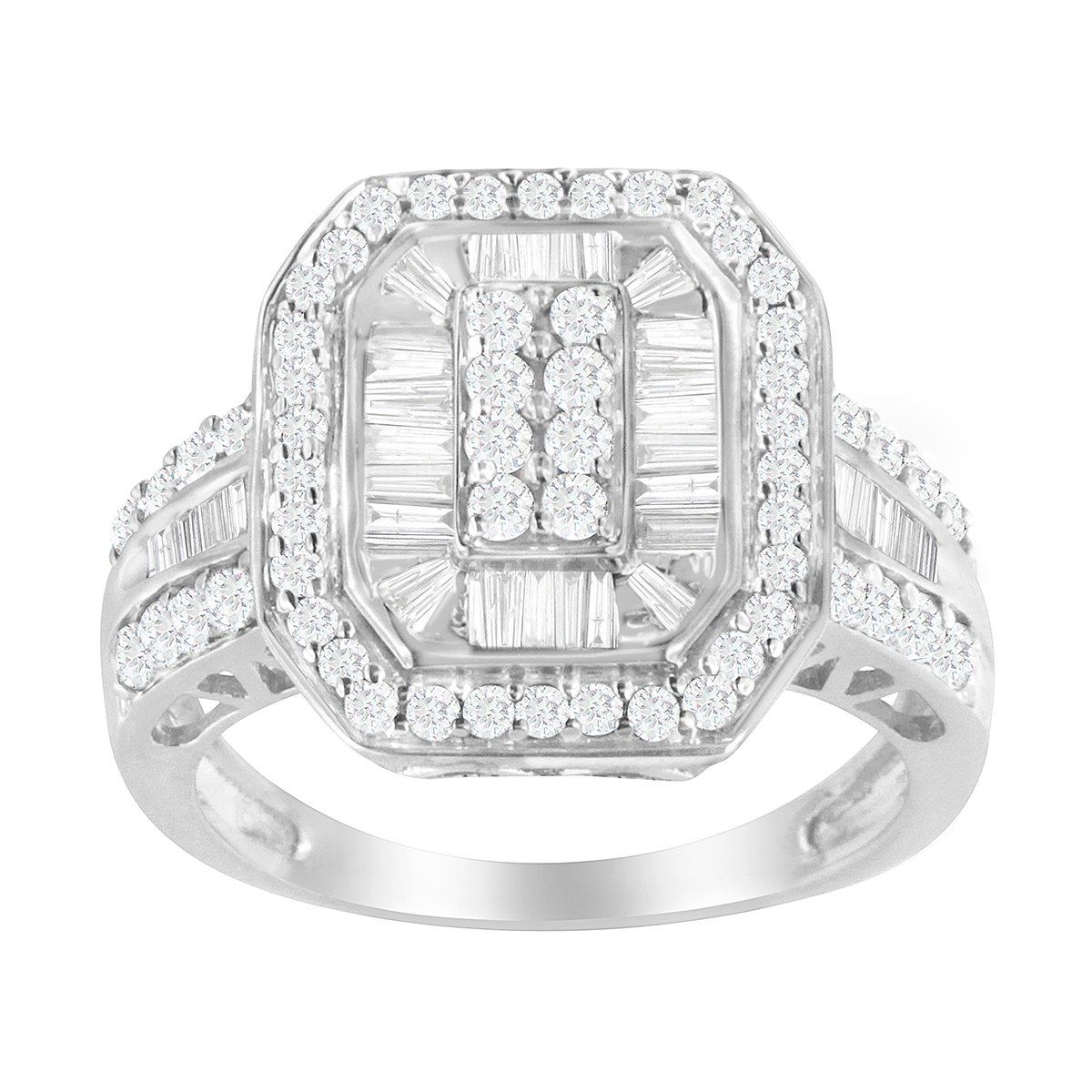 Diamond Classics(tm) 1ctw. Round & Baguette Diamond Ring