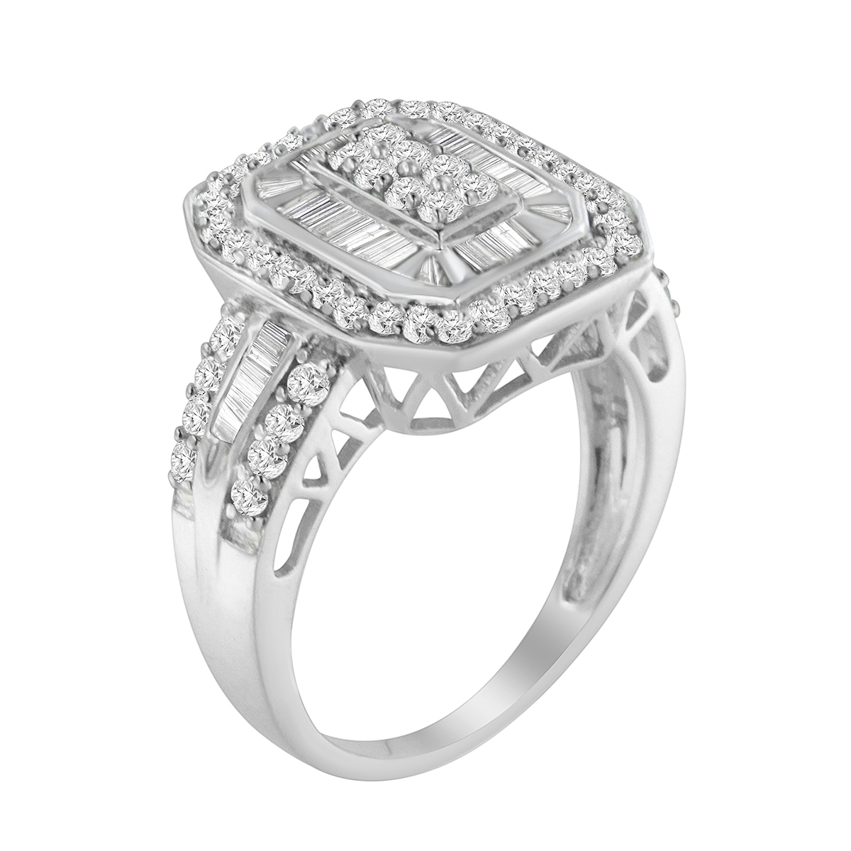 Diamond Classics(tm) 1ctw. Round & Baguette Diamond Ring