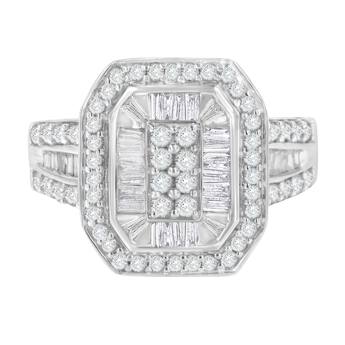 Diamond Classics(tm) 1ctw. Round & Baguette Diamond Ring