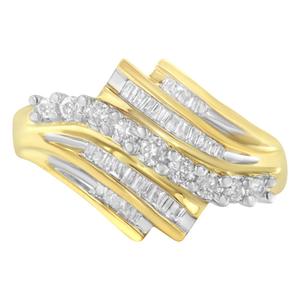 Loveblooms(tm) Round & Baguette Diamond Cut Ring