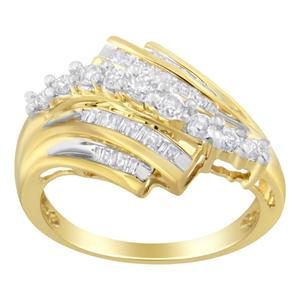 Loveblooms(tm) Round & Baguette Diamond Cut Ring alternate view