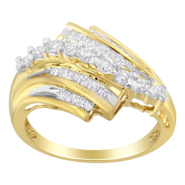 Loveblooms(tm) Round & Baguette Diamond Cut Ring alternate view