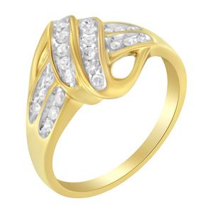 Loveblooms(tm) Yellow Gold 1/4ctw. Diamond Bypass Ring alternate view
