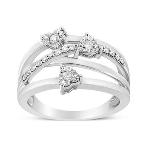 Haus of Brilliance 1/5 ctw. Diamond Heart Cross-Over Bypass Ring