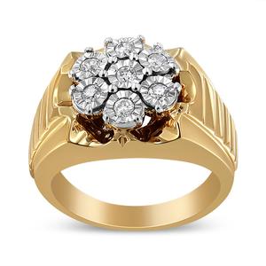 Haus of Brilliance 1/3ctw. Floral Diamond Cluster Statement Ring