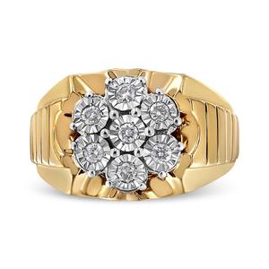 Haus of Brilliance 1/3ctw. Floral Diamond Cluster Statement Ring alternate view