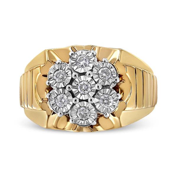 Haus of Brilliance 1/3ctw. Floral Diamond Cluster Statement Ring alternate view