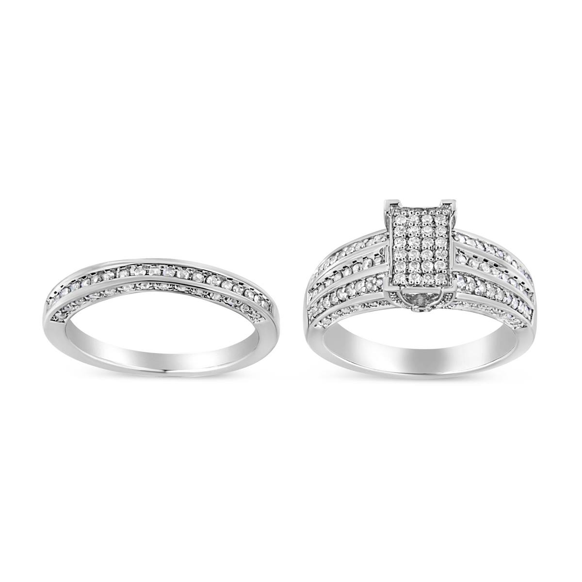 Haus Of Brilliance 3/4ctw. Diamond Engagement Ring And Band Set