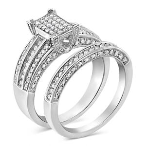 Haus of Brilliance 3/4ctw. Diamond Engagement Ring and Band Set alternate view