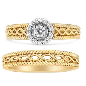 Haus of Brilliance 14kt. Gold 1/5ctw. Round Diamond Bridal Set alternate view