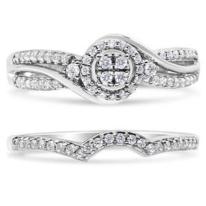 Haus of Brilliance Silver 1/3ctw. Diamond Bypass Bridal Set alternate view