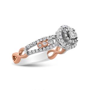 Haus of Brilliance Rose Gold Plated Cross-Over Engagement Ring alternate view