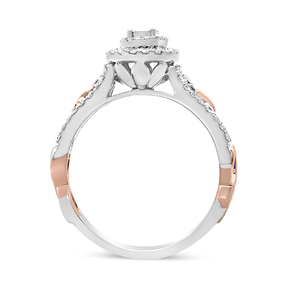 Haus Of Brilliance Rose Gold Plated Cross-Over Engagement Ring