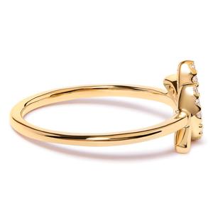 Haus of Brilliance 10kt. Yellow Gold 1/10ctw. Diamond Leaf Ring alternate view