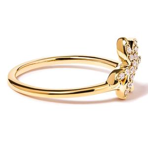 Haus of Brilliance 10kt. Gold 1/10ctw. Diamond Palm Tree Ring alternate view