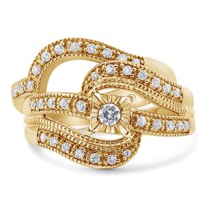 Haus of Brilliance 14kt. Gold Plated 1/3ctw. Diamond Bridal Set alternate view