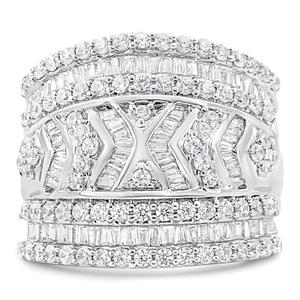 Haus of Brilliance Sterling Silver 2ctw. Diamond Statement Ring