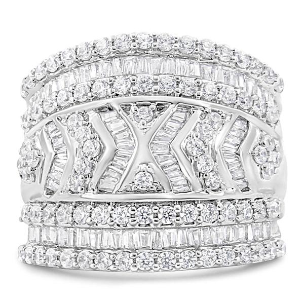 Haus of Brilliance Sterling Silver 2ctw. Diamond Statement Ring
