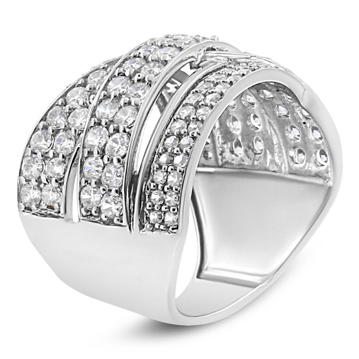 Haus Of Brilliance Sterling Silver 2ctw. Diamond Statement Ring