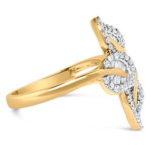Haus of Brilliance 18kt. Gold Plated 1/2ctw. Diamond Leaf Ring alternate view