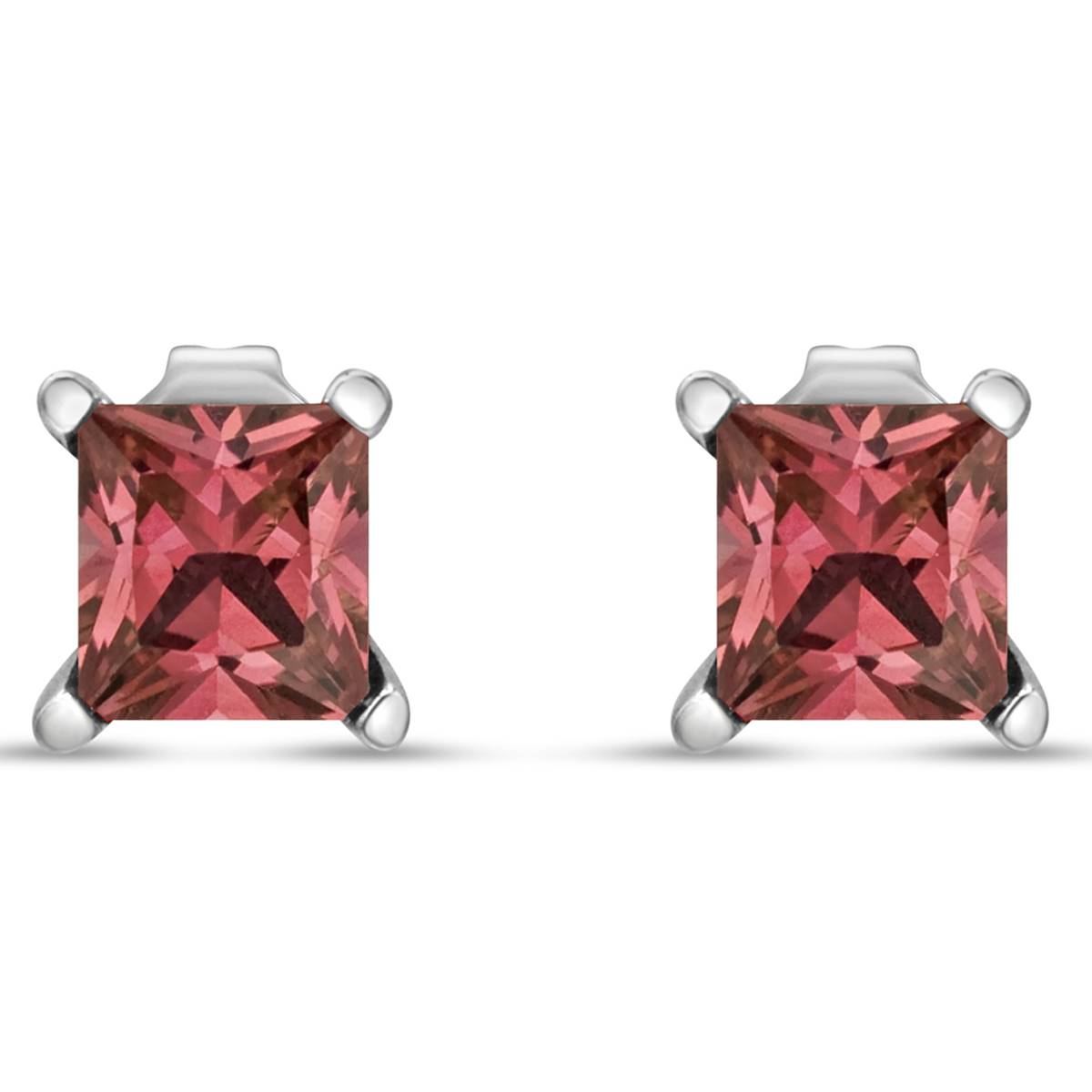 Haus Of Brilliance 1/2ctw. Lab Grown Pink Diamond Square Earrings