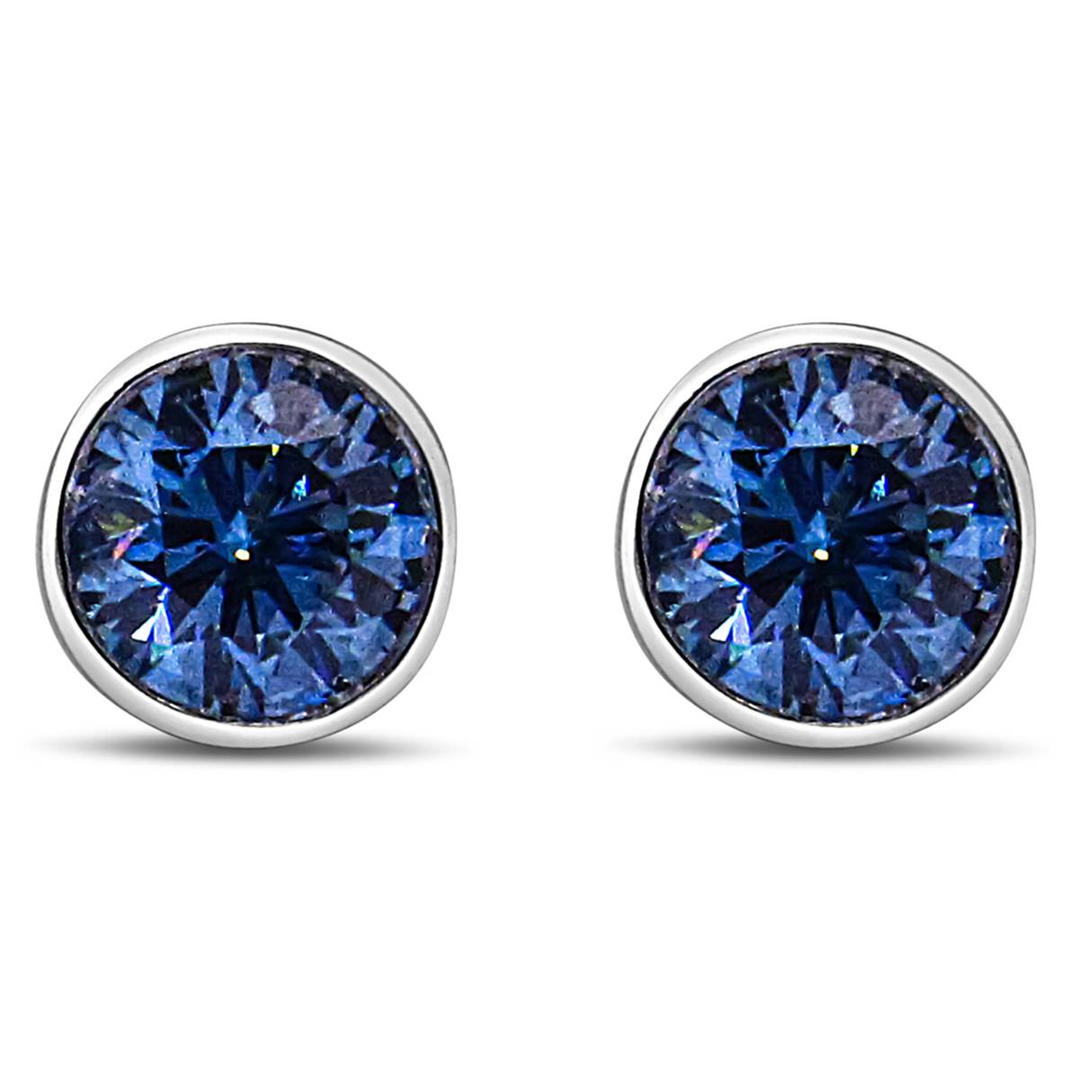 Haus Of Brilliance 1ctw. Blue Lab Grown Diamond Stud Earrings