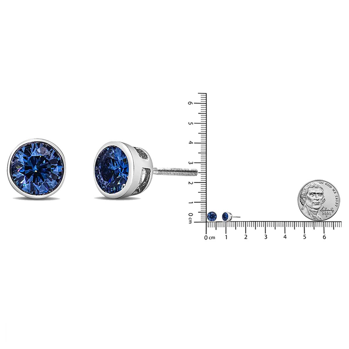 Haus Of Brilliance 1ctw. Blue Lab Grown Diamond Stud Earrings