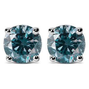 Haus of Brilliance 1/2ctw. Lab Grown Blue Diamond Stud Earrings alternate view