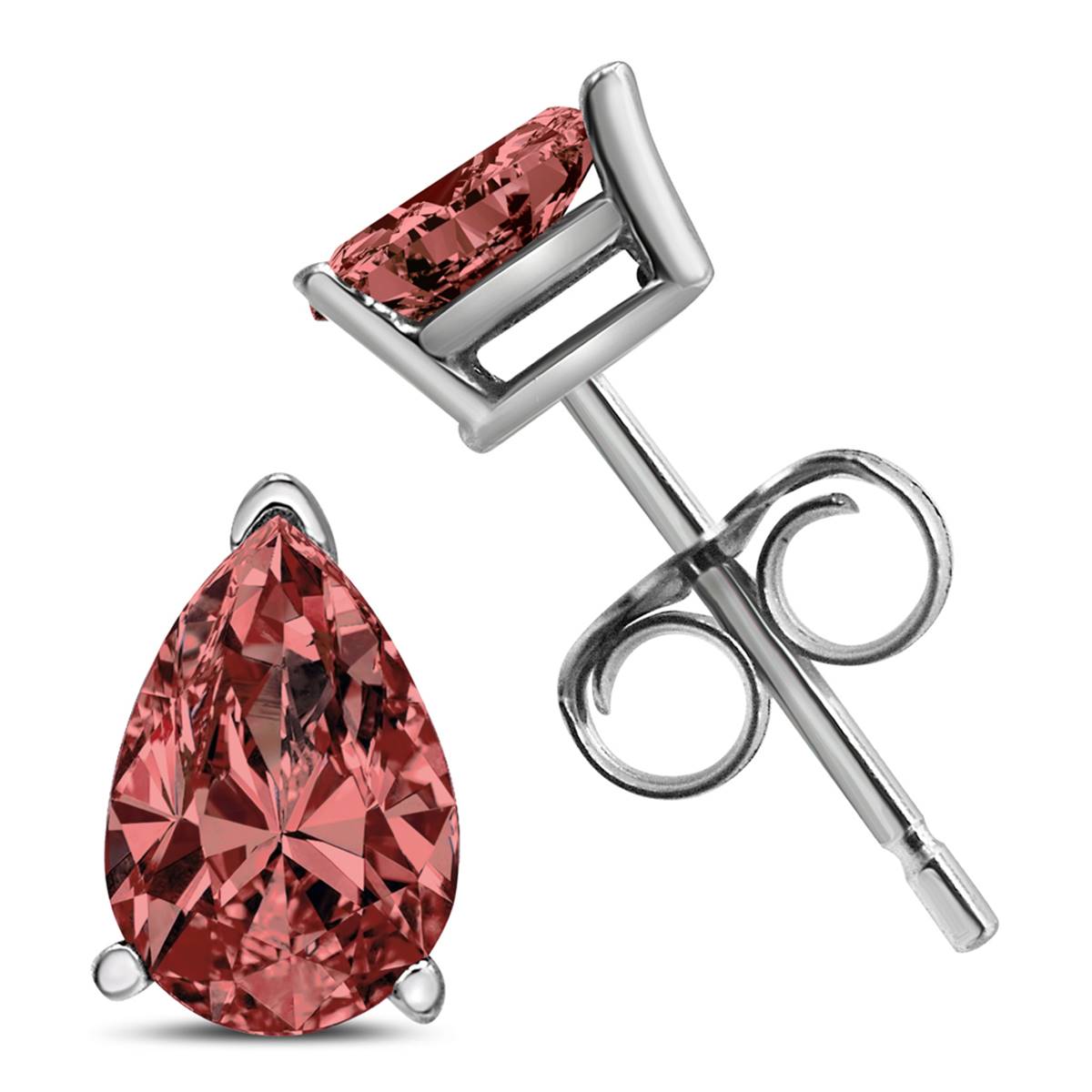 Haus Of Brilliance 1/2ctw. Lab Grown Pink Diamond Pear Earrings