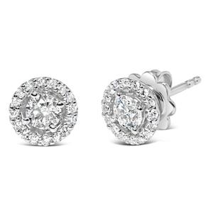 Haus of Brilliance 3/4ctw. Lab Grown Diamond Halo Stud Earrings
