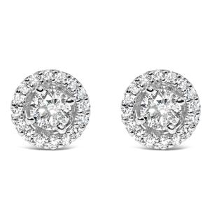 Haus of Brilliance 3/4ctw. Lab Grown Diamond Halo Stud Earrings alternate view