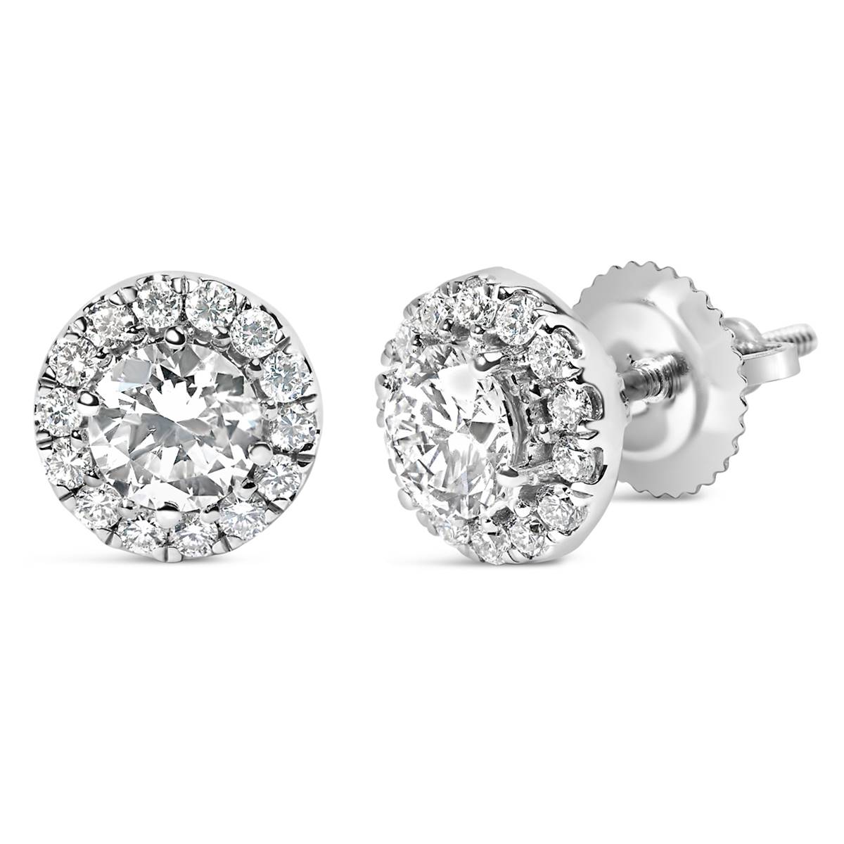 Haus Of Brilliance 1ctw. Lab Grown Diamond Halo Earrings