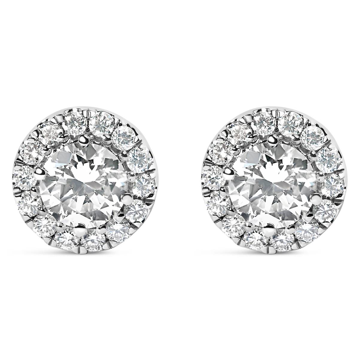 Haus Of Brilliance 1ctw. Lab Grown Diamond Halo Earrings