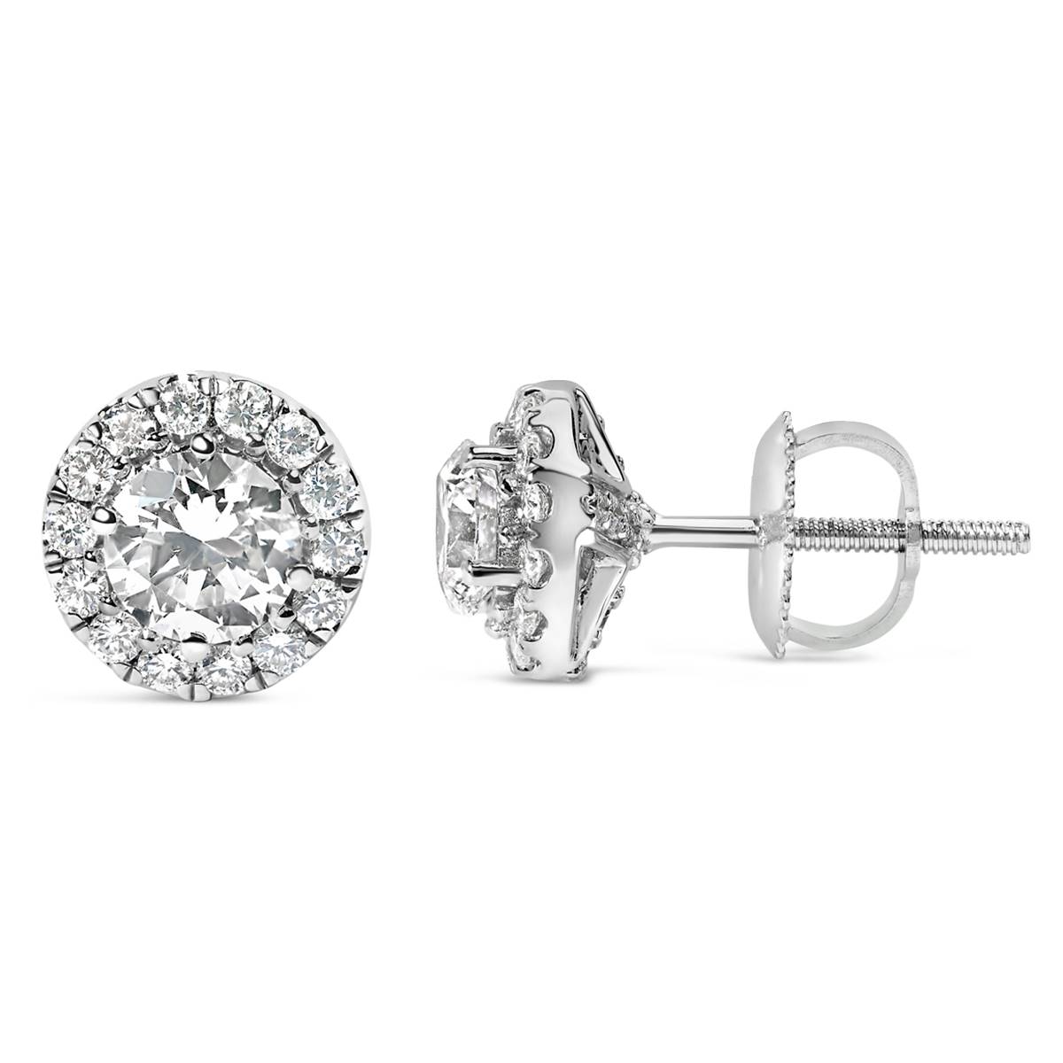 Haus Of Brilliance 1ctw. Lab Grown Diamond Halo Earrings