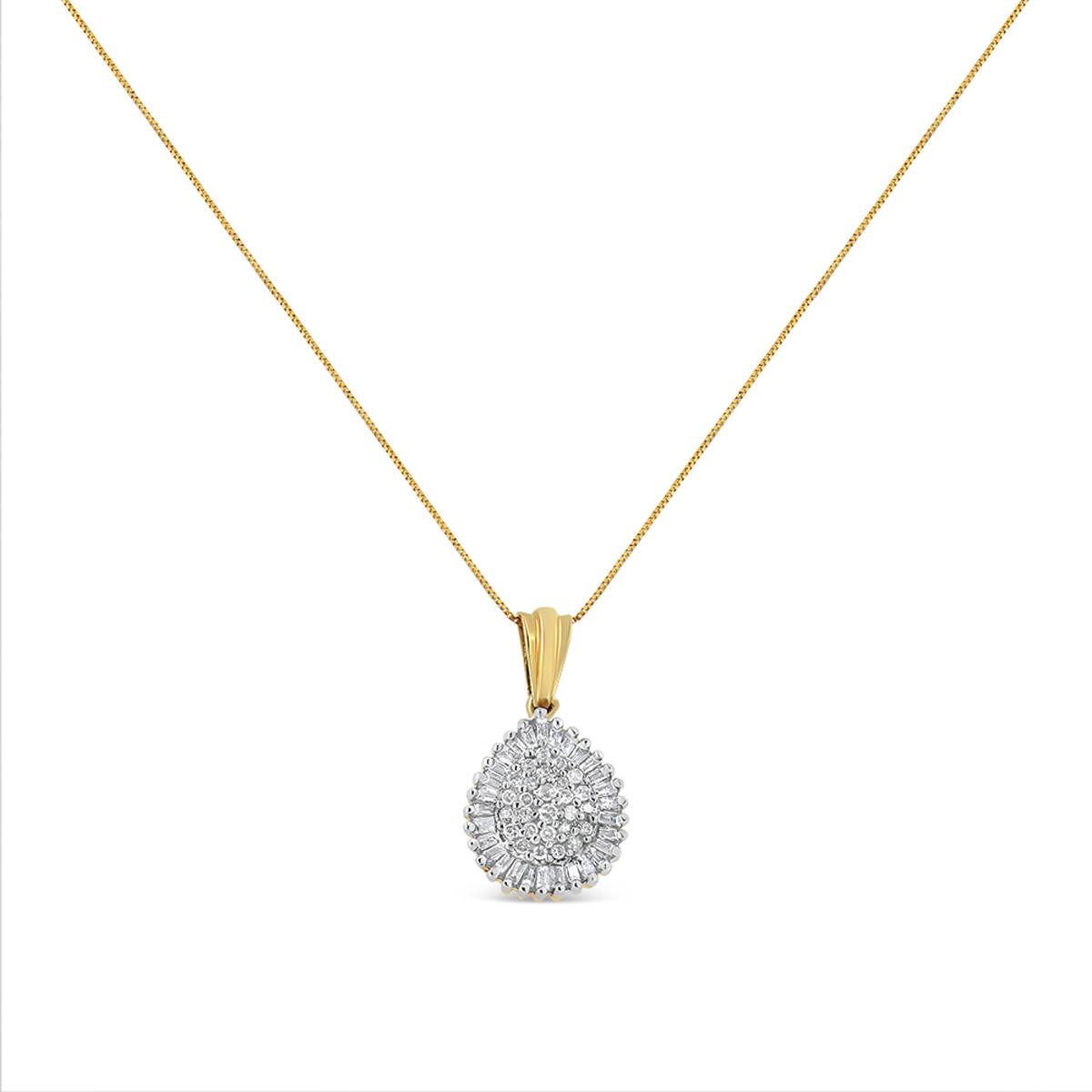 Haus Of Brilliance Yellow Gold 1/2ctw. Diamond Burst Pendant