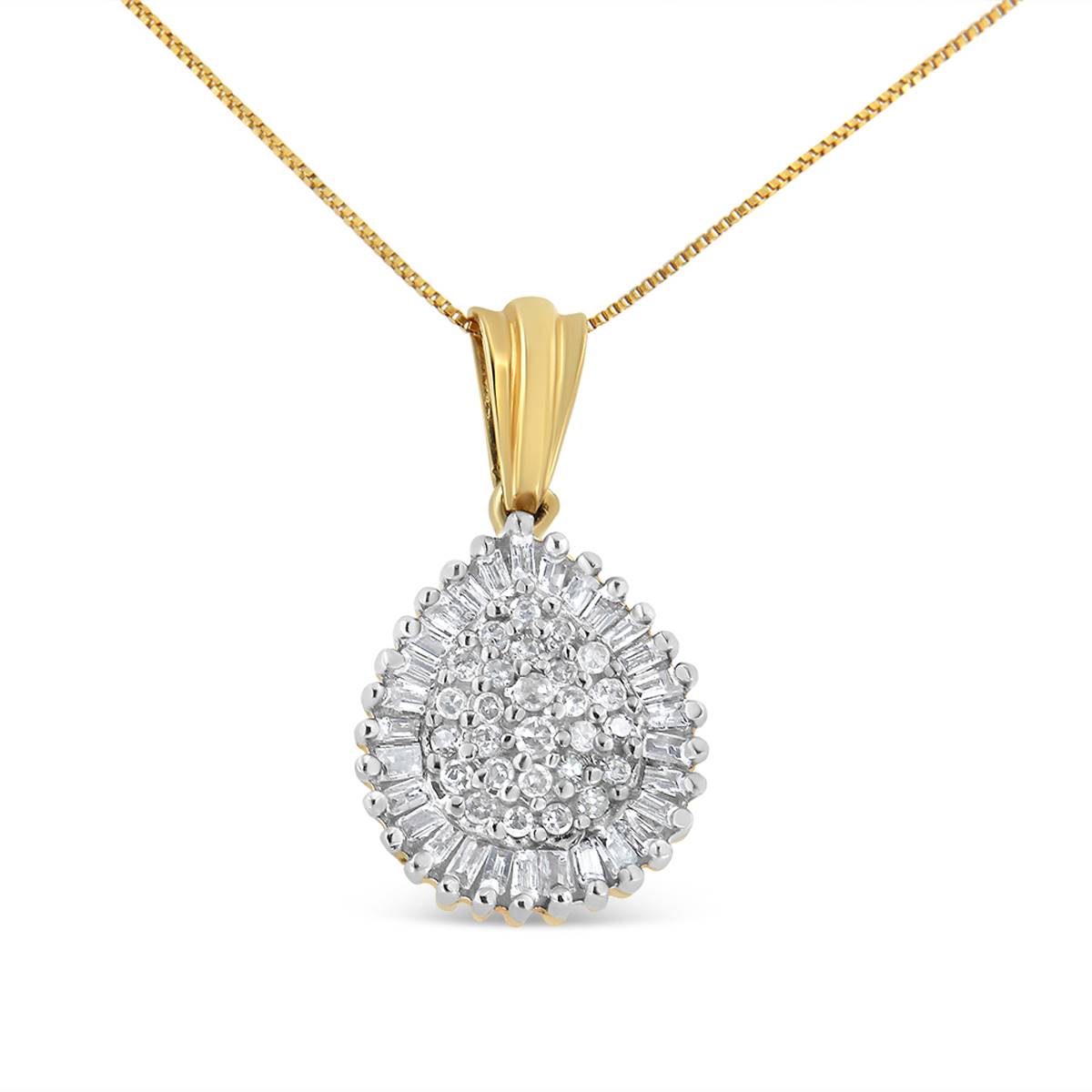 Haus Of Brilliance Yellow Gold 1/2ctw. Diamond Burst Pendant