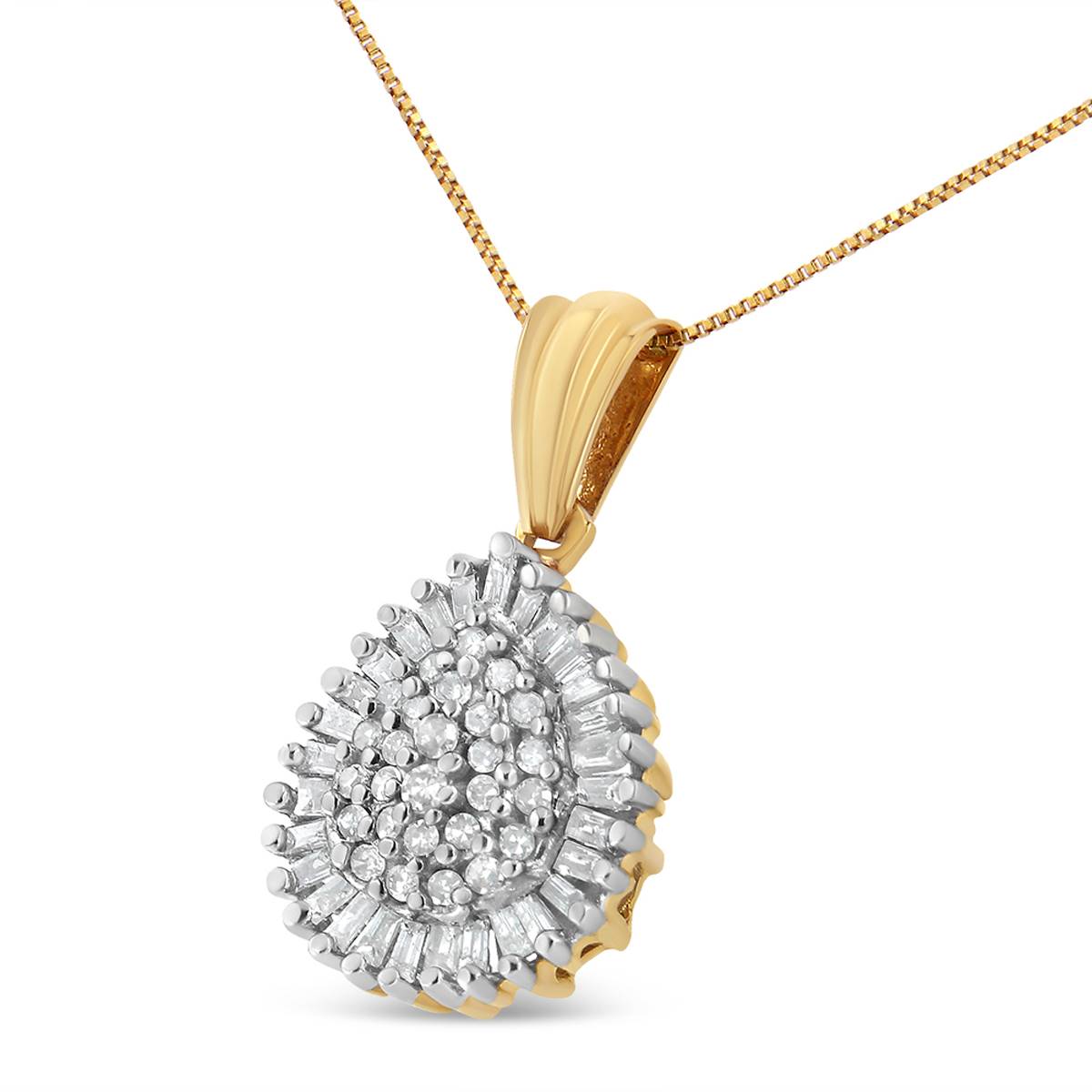 Haus Of Brilliance Yellow Gold 1/2ctw. Diamond Burst Pendant