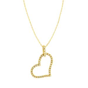 Haus of Brilliance 10kt. Gold 1/4ctw. Diamond Open Heart Pendant alternate view
